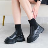 ブラックスムース | トラックソールニットブーツ | attagirl 