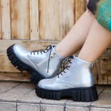 シルバースムース | 厚底レースアップブーツ | attagirl
