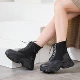 スニーカーソールレースアップニットブーツ | attagirl  | 詳細画像14 