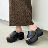 ブラックスムース | 厚底パデットミュールサンダル | attagirl