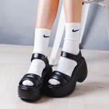 ブラックスムース | 厚底パデットサンダル | attagirl