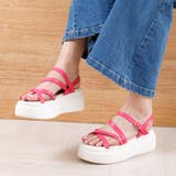 ピンクスムース | 厚底ナローストラップサンダル | attagirl