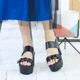 ブラックスムース | 厚底ダブルベルトサンダル | attagirl
