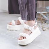 ホワイトスムース | 厚底ギャザーベルトサンダル | attagirl