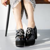 10cmヒール 厚底プラットフォームビジューベルトブーティー | attagirl  | 詳細画像17 