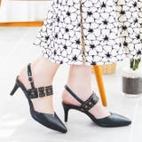 ブラックスムース | 6cmヒールスリングバックスタッズパンプス | attagirl 