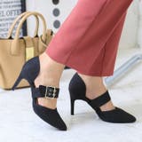 ブラックグリッター | ベルト付きセパレートパンプス | attagirl