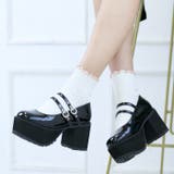 ブラックエナメル | 厚底ダブルストラップドレスシューズ | attagirl