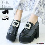 厚底ビジューバックルローファー | attagirl  | 詳細画像1 