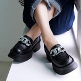 ブラックスムース | 厚底チェーンローファー | attagirl