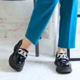 ブラックエナメル | 厚底チェーンローファー | attagirl