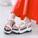 ホワイトスムース | 厚底パールバックルスポーツサンダル | attagirl