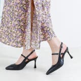 ブラックスムース | バックベルトフレアヒールパンプス | attagirl 