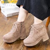 ベージュスエード | レースアップベルトショートブーツ | attagirl 