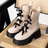 厚底リボンレースアップブーツ | attagirl  | 詳細画像37 