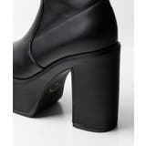 13cmヒール 厚底プラットフォームストレッチショートブーツ | attagirl  | 詳細画像6 