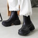 ブラックスムース | ボリュームソールサイドゴアブーツ | attagirl 