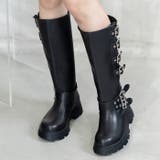 ブラックスムース | ベルトデザインバイカーブーツ | attagirl 