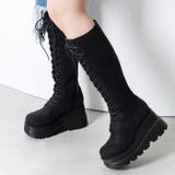 厚底ソールレースアップロングブーツ | attagirl  | 詳細画像11 