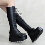 厚底ソールレースアップロングブーツ | attagirl  | 詳細画像14 