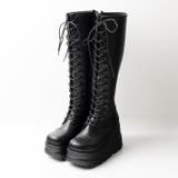 厚底ソールレースアップロングブーツ | attagirl  | 詳細画像3 