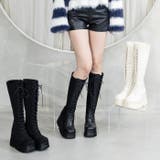 厚底ソールレースアップロングブーツ | attagirl  | 詳細画像9 