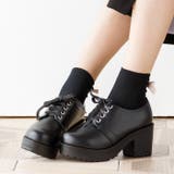 ブラックスムース | 秋冬の新色♪7.5cm ヒール 厚底 ハイヒール レースアップ シューズ | attagirl