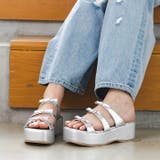 シルバースムース | リボンストラップミュールサンダル | attagirl