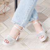 シルバースムース | 厚底ヒールアンクルストラップサンダル | attagirl