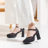 ブラックチュール | アンクルストラップセパレートパンプス | attagirl
