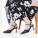 ブラックレース | レースストラップミュールパンプス | attagirl