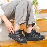 ブラック | 厚底ダブルリボンスニーカー | attagirl 