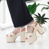 アイボリースムース | 厚底クロスベルトサンダル | attagirl