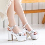 シルバースムース | 厚底クロスベルトサンダル | attagirl