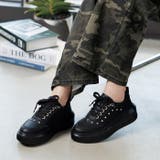 ブラックスムース | 厚底ストーンデザインスニーカー | attagirl