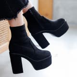 13cmヒール 厚底プラットフォームストレッチショートブーツ | attagirl | 詳細画像23