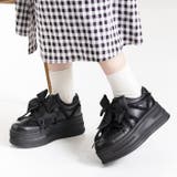 厚底ダブルリボンフリルスニーカー | attagirl  | 詳細画像9 