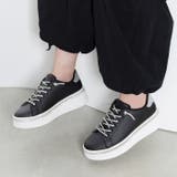 ブラックスムース | 厚底ラインストーンスニーカー | attagirl 