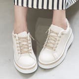 ベージュスムース | 厚底ラインストーンスニーカー | attagirl 