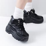 ブラックスムース | 厚底レースアップスニーカー | attagirl 