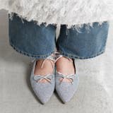 シルバー | ダブルリボンフラットシューズ | attagirl 