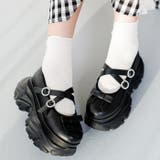 ブラックスムース | 厚底スニーカーソールリボンシューズ | attagirl 