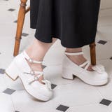 ホワイトスムース | 厚底リボン付き3WAYパンプス | attagirl