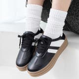 ブラックスムース | 厚底ダブルラインスニーカー | attagirl 