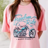 ピンク | オーバーサイズバイクプリントTシャツ | attagirl 