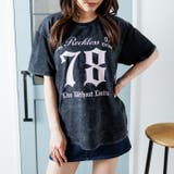 ブラック | ウォッシュ加工オーバーサイズナンバープリントTシャツ | attagirl 