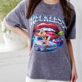 グレー | ウォッシュ加工オーバーサイズレトロプリントTシャツ | attagirl 