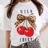 ホワイト | オーバーサイズチェリープリントTシャツ | attagirl