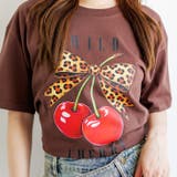 ブラウン | オーバーサイズチェリープリントTシャツ | attagirl
