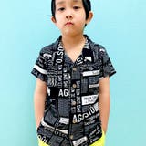 16-12ブラック | キッズ アロハシャツ 半袖 | NEXT WALL